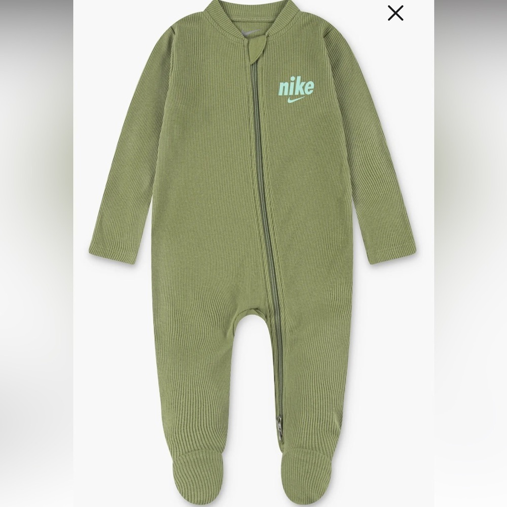 Nike Cotton Blend Ribbed Footie Alligator Kids One Piece Size 3M NWT